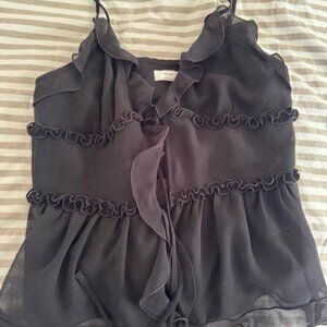 Aritzia Chiffon Ruffle Tank